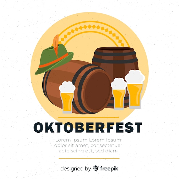 Bezpłatny wektor płaskie tło oktoberfest