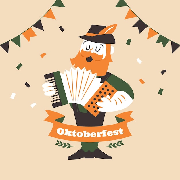 Bezpłatny wektor płaskie tło oktoberfest