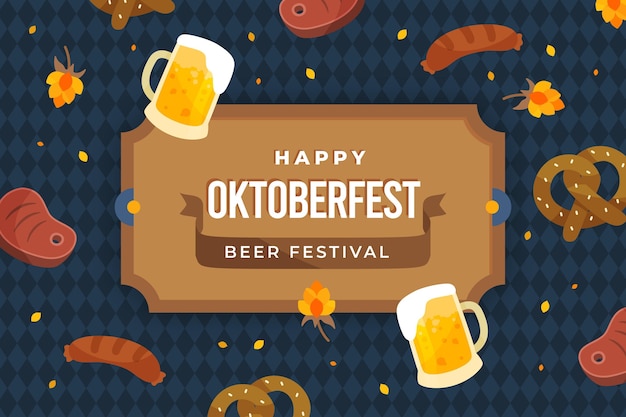 Płaskie Tło Oktoberfest