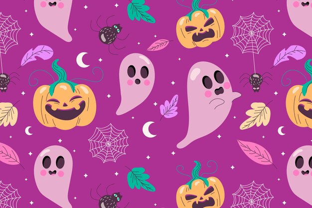 Płaskie tło pastelowe halloween