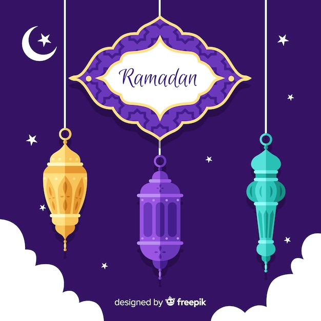 Płaskie Tło Ramadan