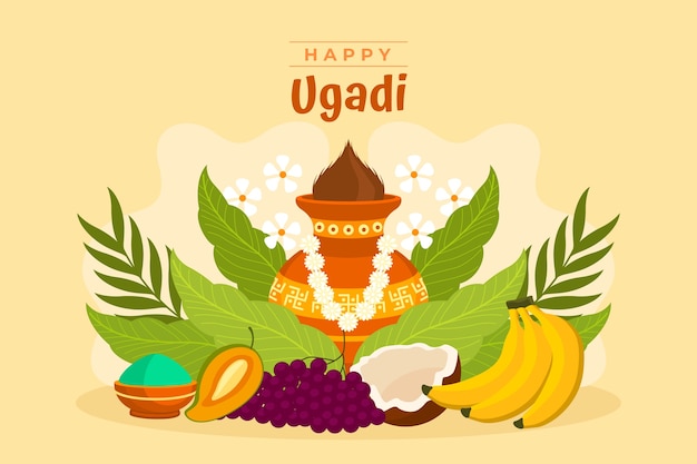 Płaskie Tło Ugadi