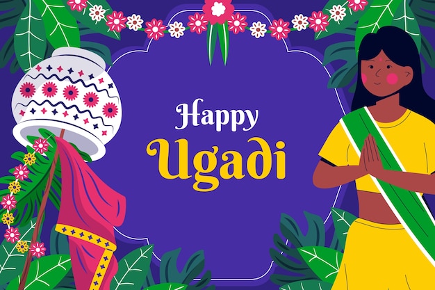 Płaskie Tło Ugadi