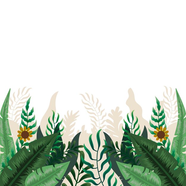 Płaskie tropikalne liście tło