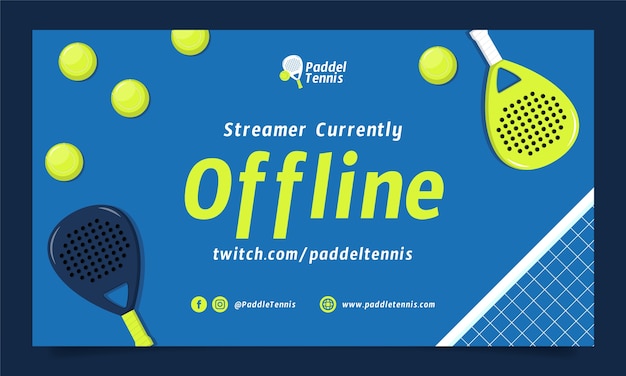 Bezpłatny wektor płaskie wzornictwo paddle tennis twitch tło