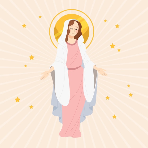 Płaskie Założenie Ilustracji Maryi