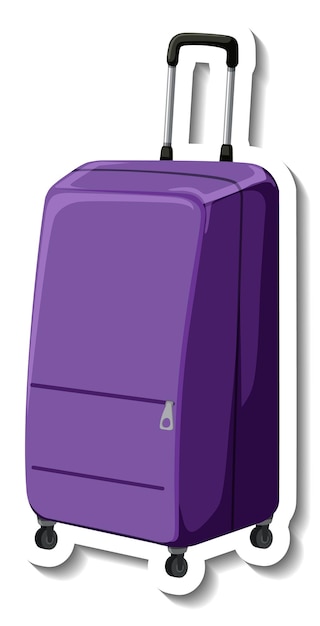 Plastikowa walizka podróżna z naklejką na kółkach