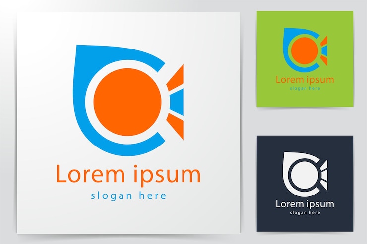 Bezpłatny plik Wektor początkowe logo kamery c pomysły. projekt logo inspiracji. ilustracja wektorowa szablon. na białym tle