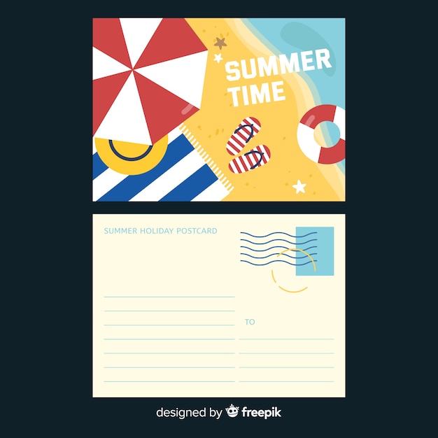 Bezpłatny wektor pocztówka z wakacji letnich