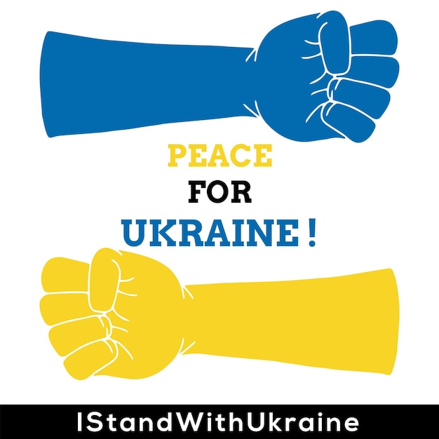Bezpłatny wektor pokój dla ukrainy niebieskie żółte białe tło baner do projektowania mediów społecznościowych darmowych wektorów