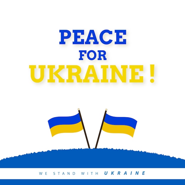 Pokój Dla Ukrainy Niebieskie żółte Białe Tło Baner Do Projektowania Mediów Społecznościowych Darmowych Wektorów