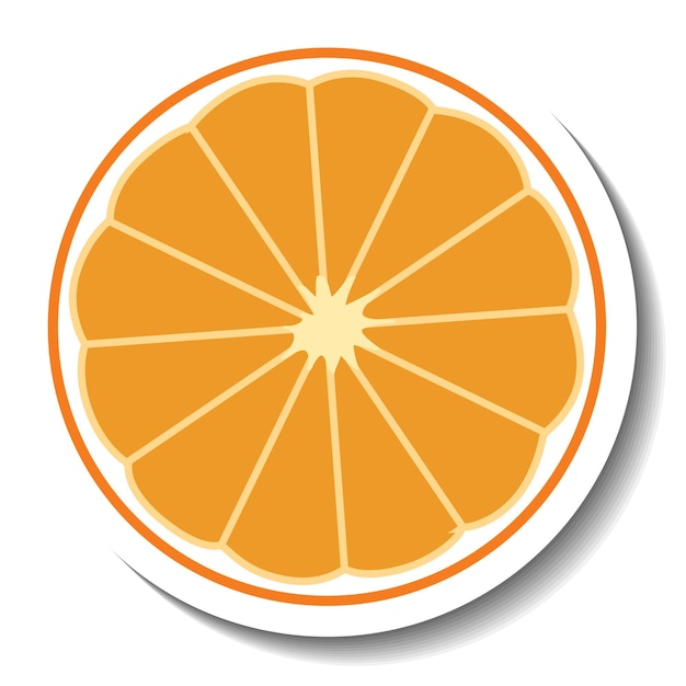 Bezpłatny wektor pokrojona pomarańcza w stylu kreskówki