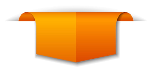 Pomarańczowy projekt transparentu na białym tle