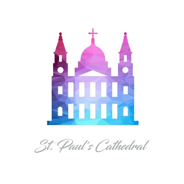 Pomnik Streszczenie Logo Dla St Pauls Cathedral Wykonane Z Trójkątów