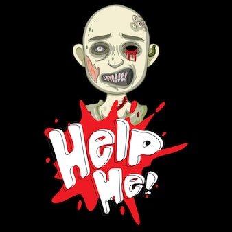 Pomóż mi zaprojektować tekst z przerażającym zombie