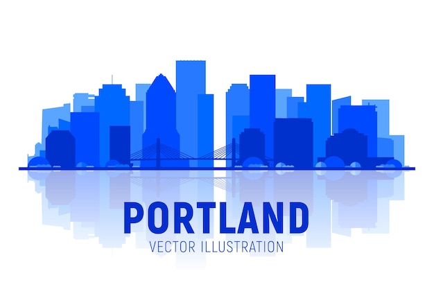 Bezpłatny wektor portland oregon usa skyline sylwetka tło ilustracja wektorowa koncepcja podróży biznesowych i turystyki z nowoczesnymi budynkami obraz do prezentacji banerów i strony internetowej