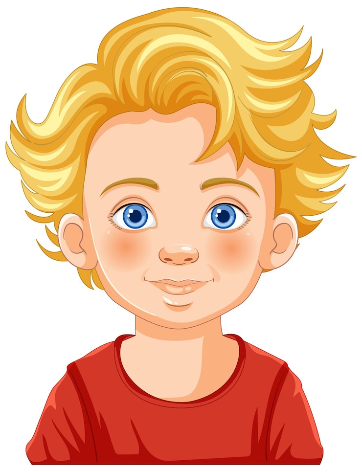 Bezpłatny plik Wektor portret uśmiechniętego blond chłopca