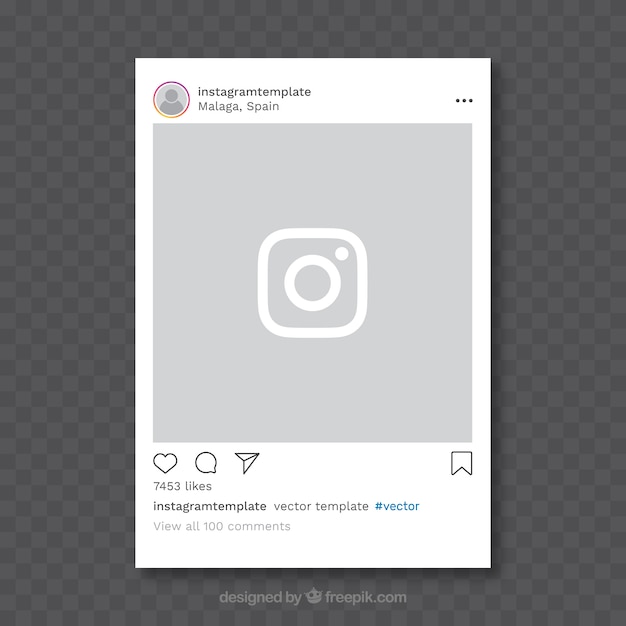 Post na Instagramie z przezroczystym tłem