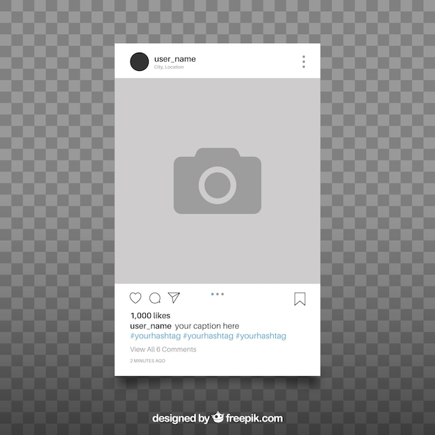 Bezpłatny wektor post na instagramie z przezroczystym tłem