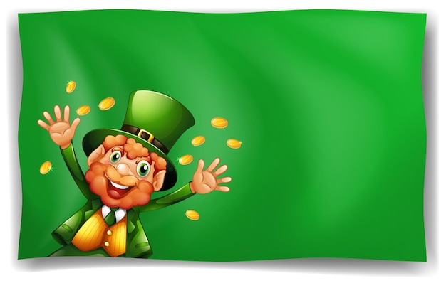 Postać Leprechauna na zielonym tle