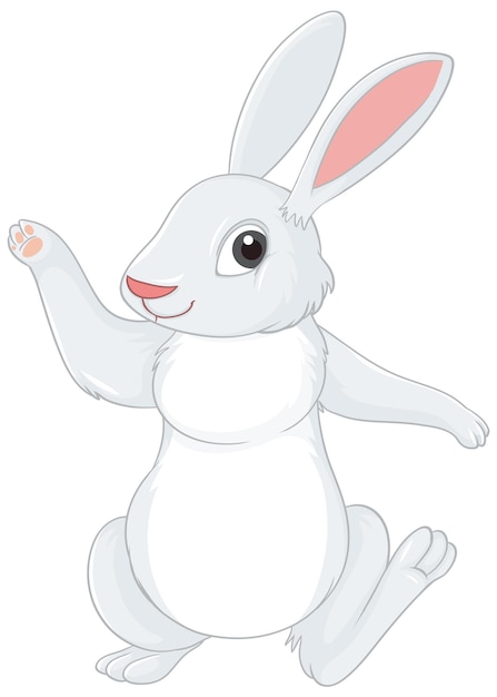 Bezpłatny wektor postać z kreskówki białego królika