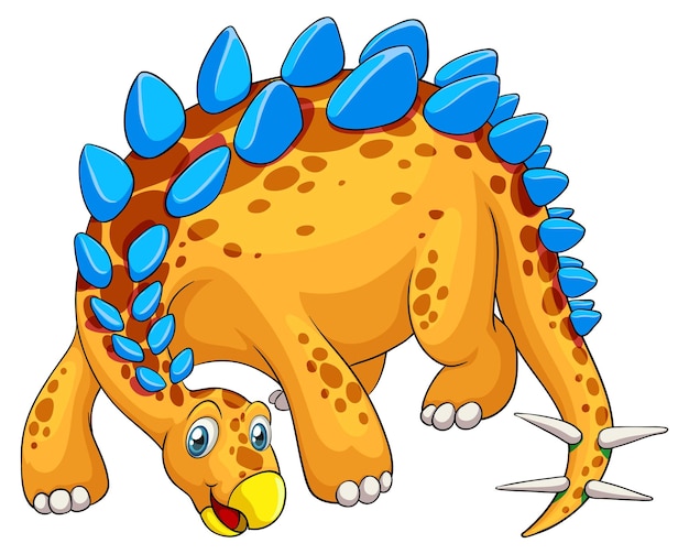 Bezpłatny wektor postać z kreskówki dinozaura stegozaura