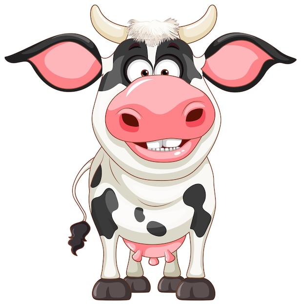 Bezpłatny wektor postać z kreskówki słodkie krowy