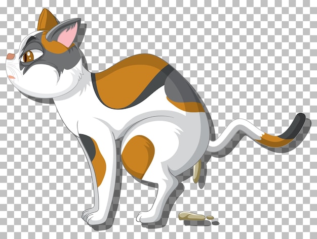 Bezpłatny wektor postać z kreskówki srającego kota