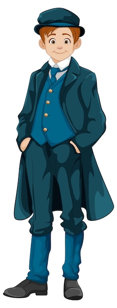 Bezpłatny wektor postać z kreskówki w stylu vintage tweed garnitur w stylu gatsby