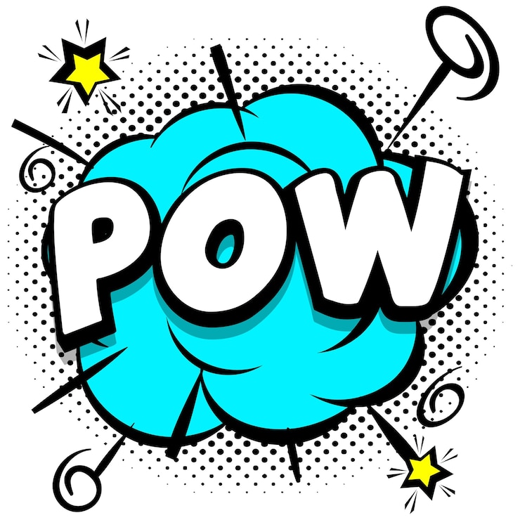 Bezpłatny plik Wektor pow comic jasny szablon z dymkami na kolorowych ramkach