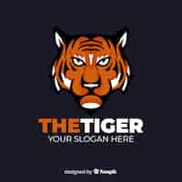 Bezpłatny wektor poważne logo tygrysa