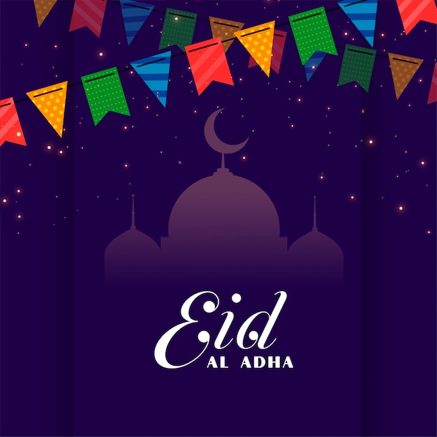 Bezpłatny wektor powitanie festiwalu dekoracyjnym eid al adha