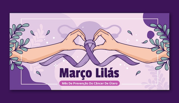 Bezpłatny wektor poziomy szablon transparentu dla brazylijskiej świadomości marco lilas