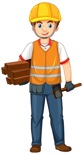 Bezpłatny wektor pracownik budowlany w mundurze