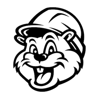 Pracownik kapibary z bliska grafika liniowa, idealna do logo, ikony, maskotki itp