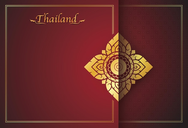 Bezpłatny wektor premium abstrakcyjne tradycyjne tajskie kwiaty wzór tła dla produktów luksusowych