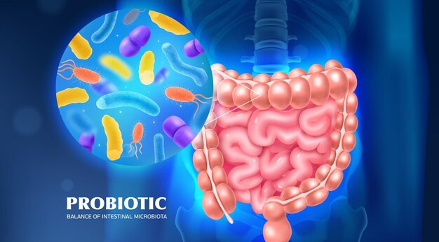 Probiotyczne realistyczne tło reklamowe