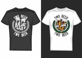 Bezpłatny wektor próbki projektu koszulki z ilustracją projektu piwa.