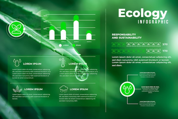 Proces infografika ekologia ze zdjęciem