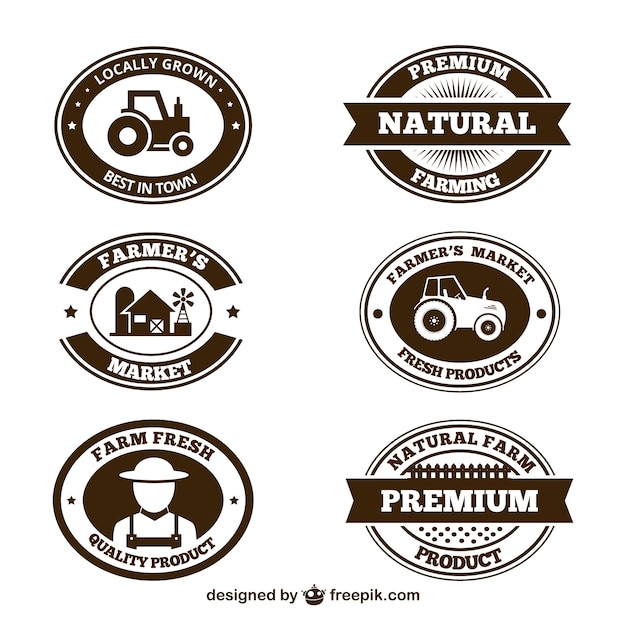 Bezpłatny wektor produkty rolne odznaki kolekcji