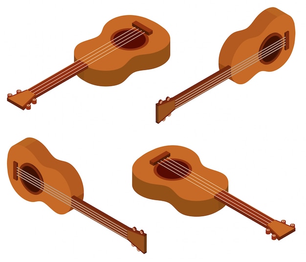 Bezpłatny wektor projekt 3d dla ukulele