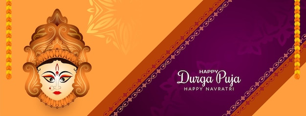 Projekt Banera Festiwalu Durga Puja I Happy Navratri