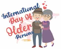 Bezpłatny wektor projekt banera międzynarodowego dnia osób starszych