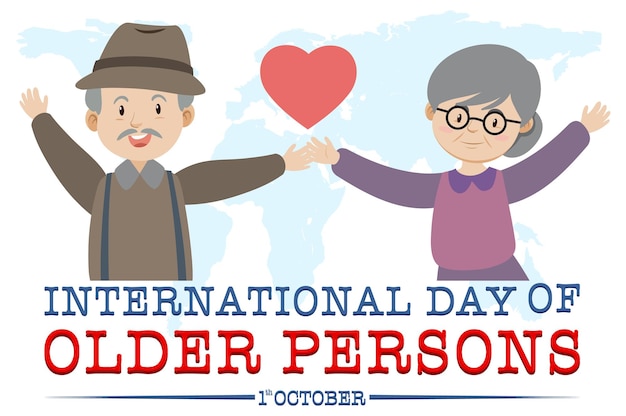 Bezpłatny wektor projekt banera międzynarodowego dnia osób starszych
