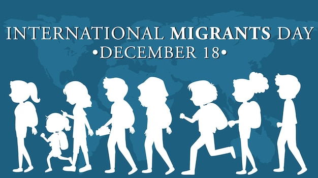 Bezpłatny wektor projekt banera na międzynarodowy dzień migranta