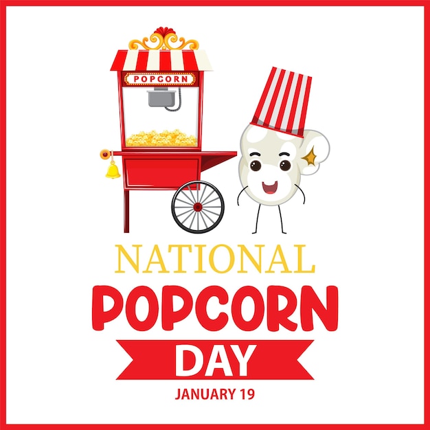 Bezpłatny wektor projekt banera narodowego dnia popcornu