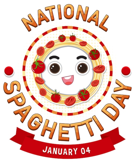 Bezpłatny wektor projekt banera narodowego dnia spaghetti