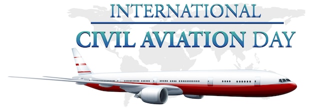 Bezpłatny wektor projekt banera światowego dnia lotnictwa cywilnego