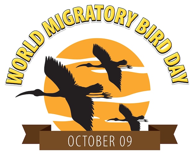 Bezpłatny wektor projekt banera światowego dnia ptaków wędrownych