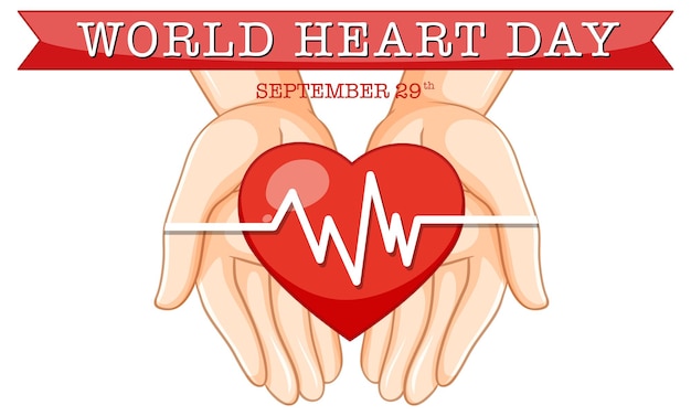 Bezpłatny wektor projekt banera światowego dnia serca